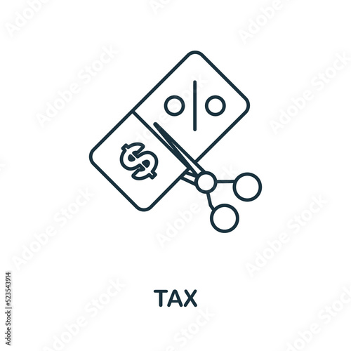 Tax line icon. Monochrome simple Tax outline icon for templates, web design and infographics