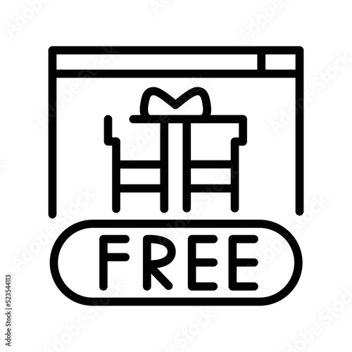 Streaming free present line icon. Online promotion