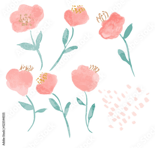 Hand drawn vector Flower elements collection. vector Illustration of Floral botanical flower isolated on white background