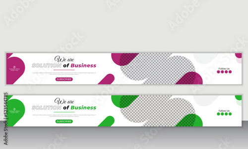 Creative modern YouTube channel banner designs template. Channel cover design layout 
