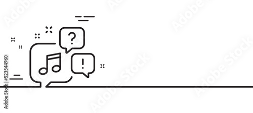 Voicemail line icon. Audio message sign. Listen music symbol. Minimal line illustration background. Voicemail line icon pattern banner. White web template concept. Vector