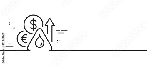 Fuel prices line icon. Petrol price sign. Diesel rate symbol. Minimal line illustration background. Fuel price line icon pattern banner. White web template concept. Vector