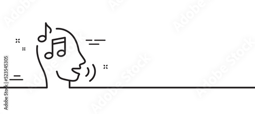 Voicemail line icon. Audio message sign. Singing symbol. Minimal line illustration background. Voicemail line icon pattern banner. White web template concept. Vector