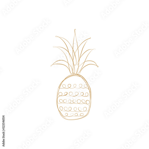 icon　Line Art　Simple Line　Pineapple
