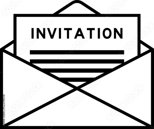 Envelope and letter sign with word invitation as the headline