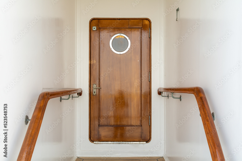 Wooden hatch on an historic boat