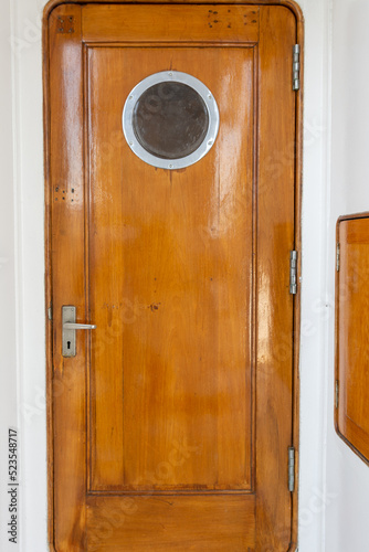 Wooden hatch on an historic boat