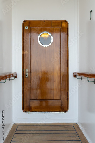 Wooden hatch on an historic boat
