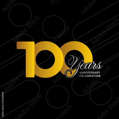 100 years anniversary logotype. Golden anniversary celebration template design  Vector illustrations.