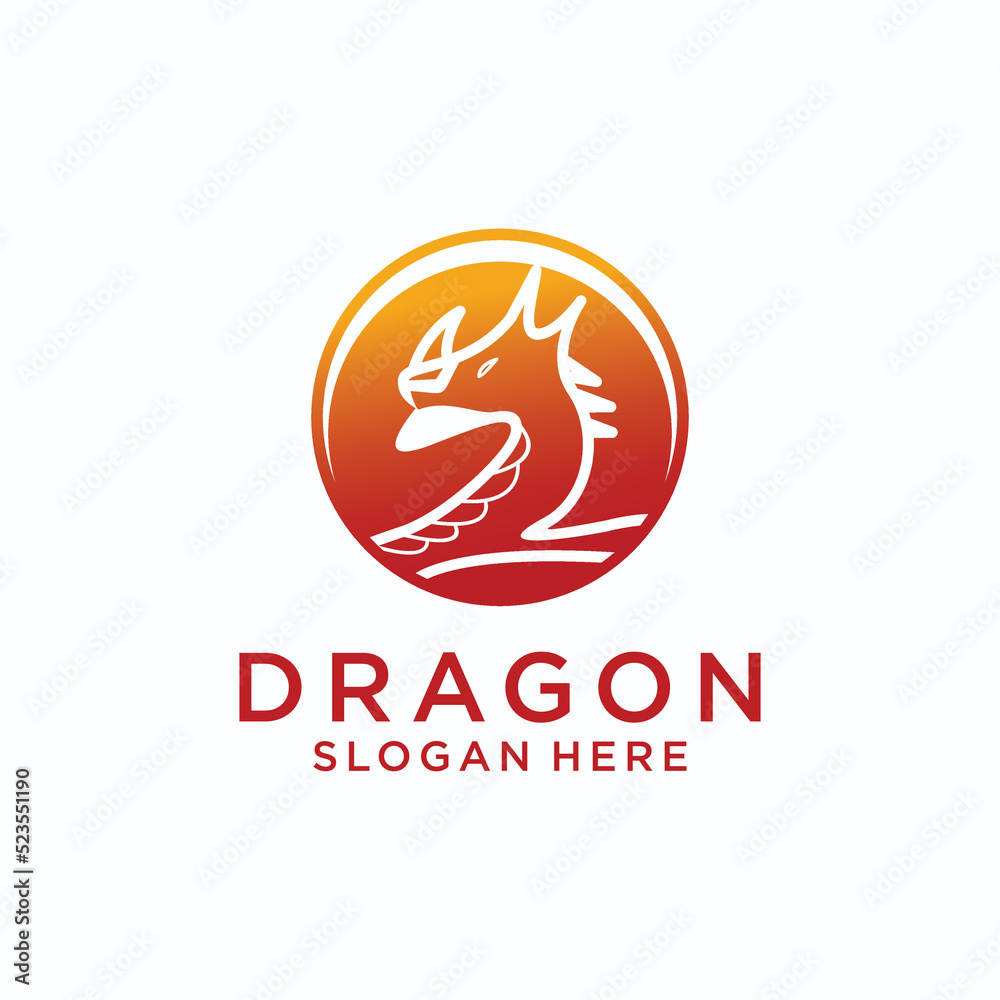 Dragon logo design icon template