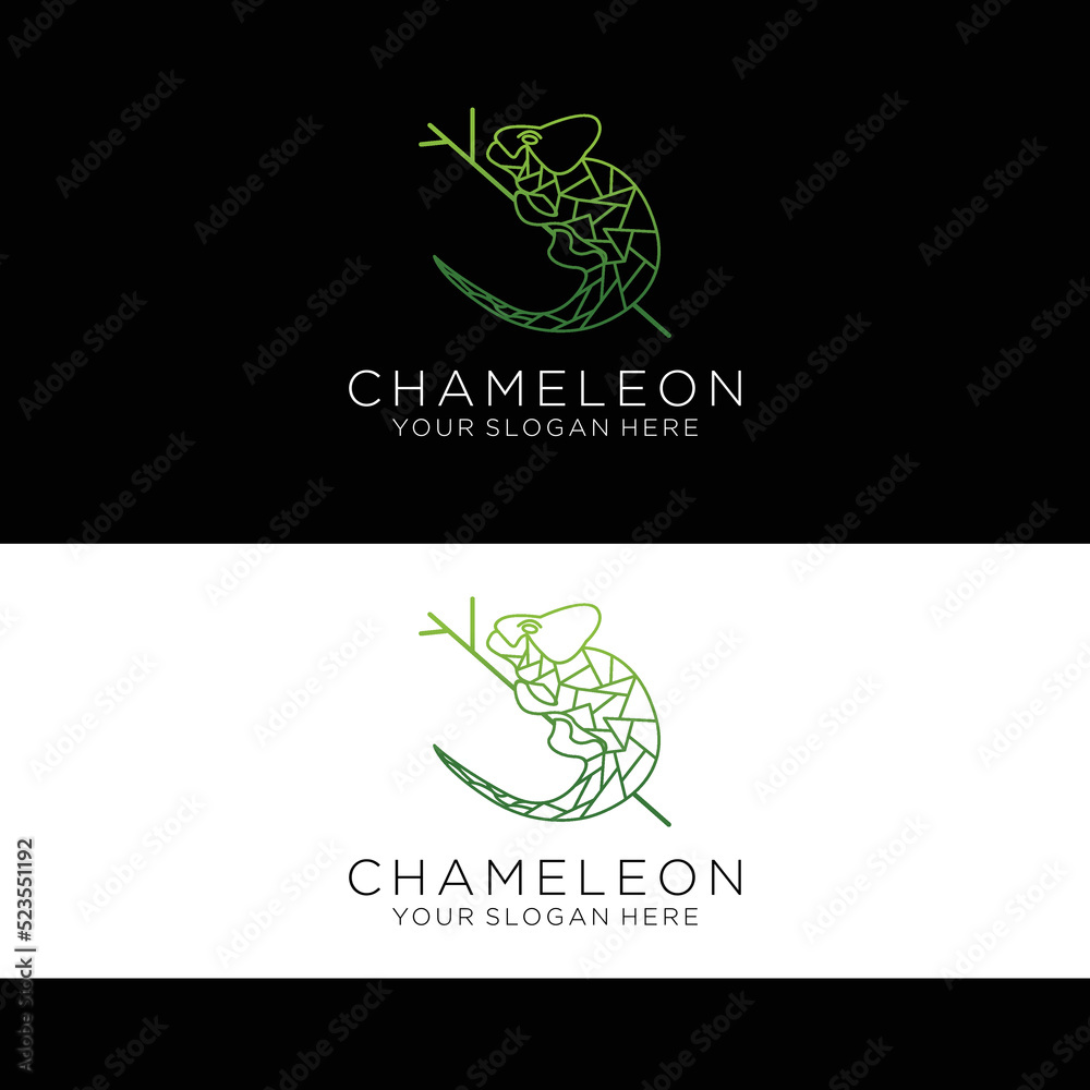 Chameleon logo design icon template