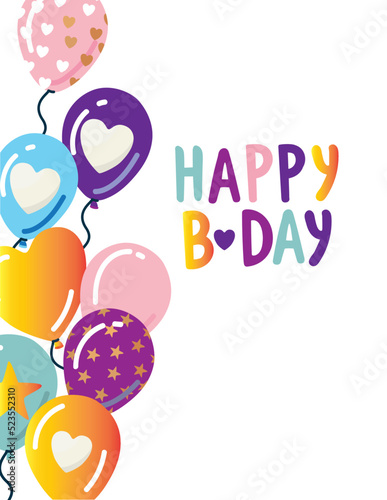Happy Birthday greeting card with lettering design. birthday greeting cards design