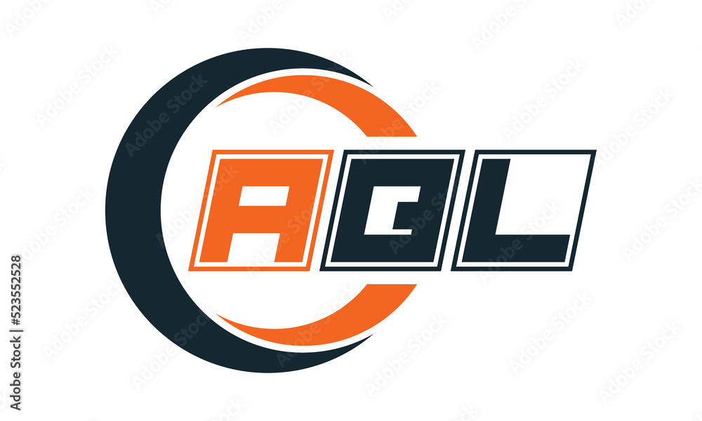 AQL three-letter circle logo design. custom font logo vector template ...