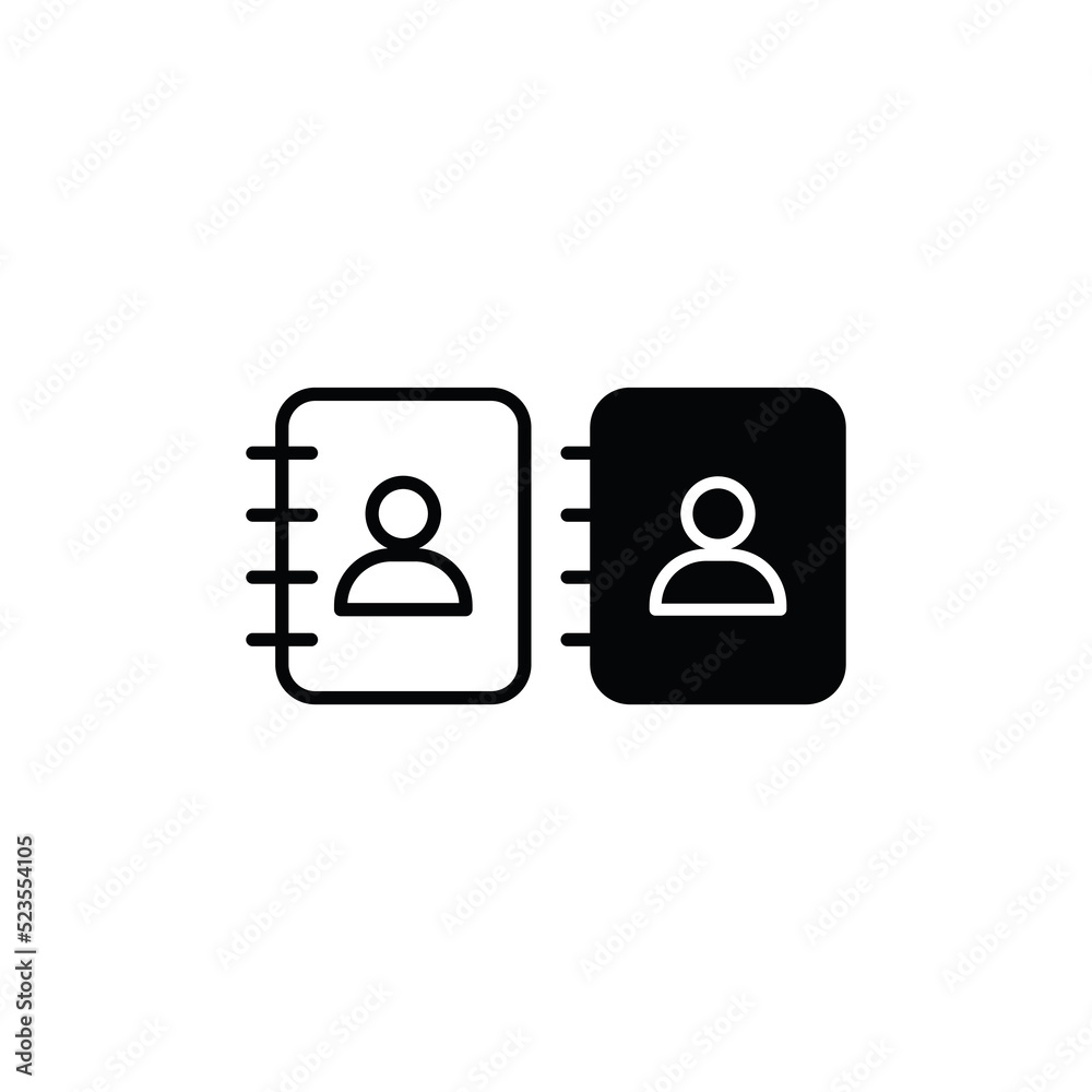 Contact book icon vector. Contact sign Contact book icon vector. Contact sign