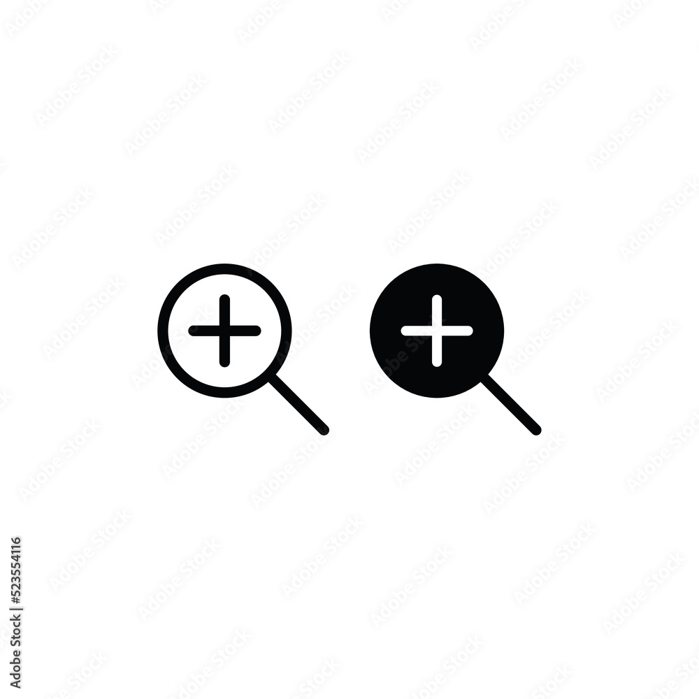 Zoom in icon vector. Zoom sign Zoom in icon vector. Zoom sign