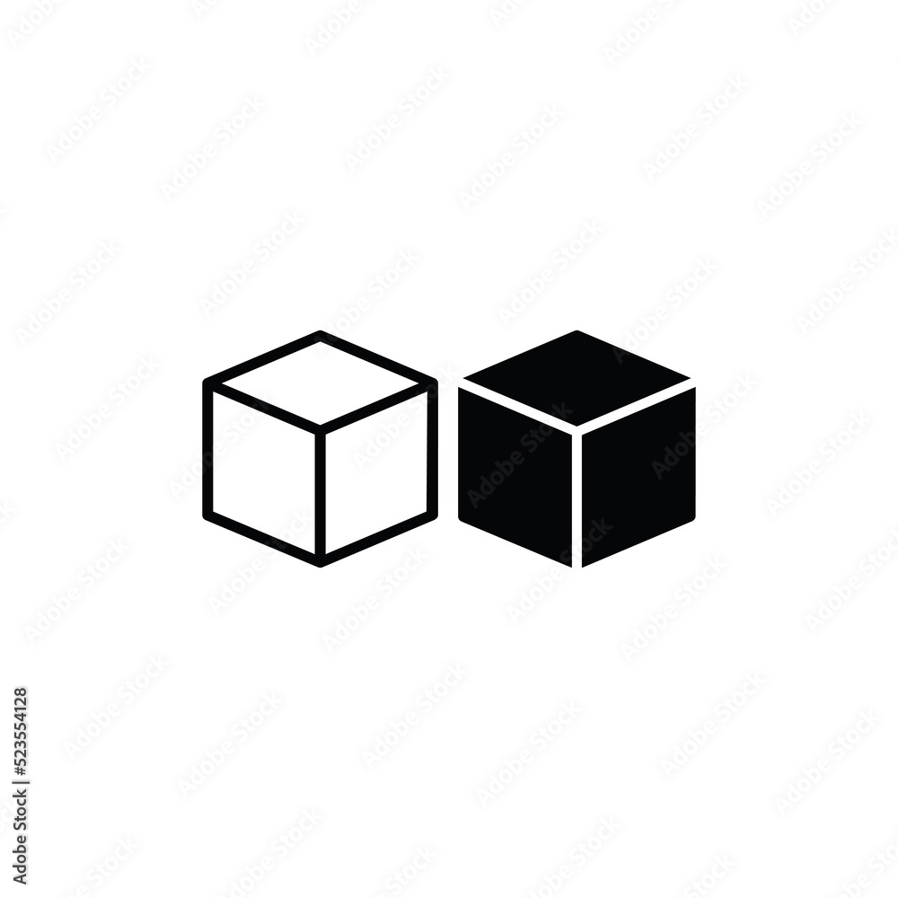 Cube icon vector. Square sign Cube icon vector. Square sign