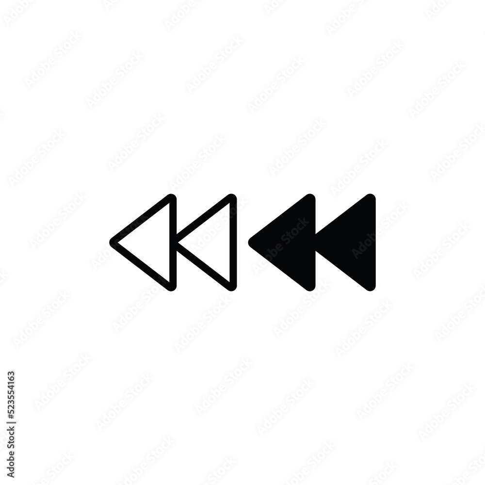 Backward icon vector. Back sign Backward icon vector. Back sign