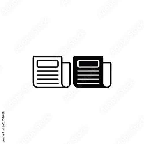 Newspaper icon vector. News sign