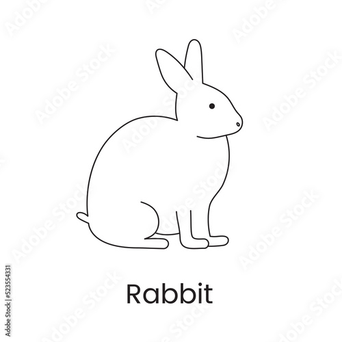 Rabbit icon in vector  linear illustration of an animal.