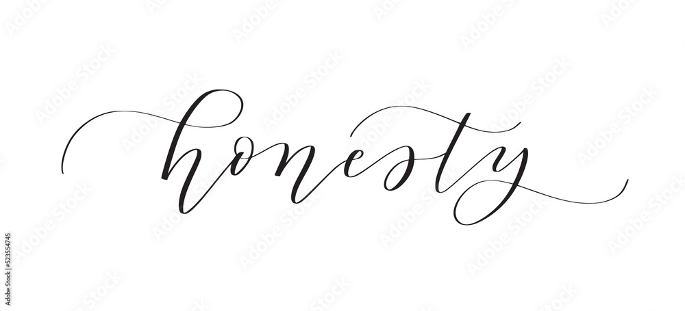 Honesty. Cute modern calligraphy inspirational word Honesty. Cute modern calligraphy inspirational word