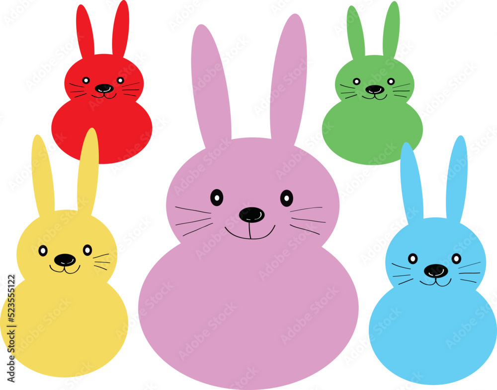 Obraz premium set of easter bunny
