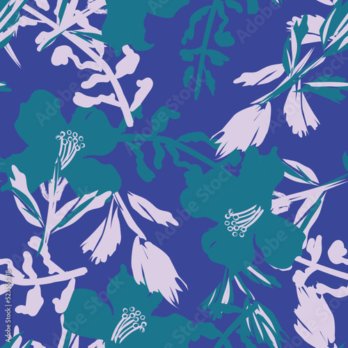 Floral Brush strokes Seamless Pattern Design