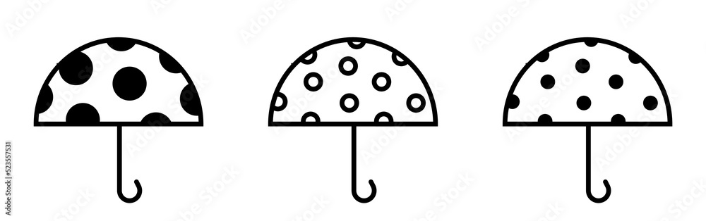 Umbrella. Set black umbrellas. Vector clipart isolated on white background. Umbrella. Set black umbrellas. Vector clipart isolated on white background.