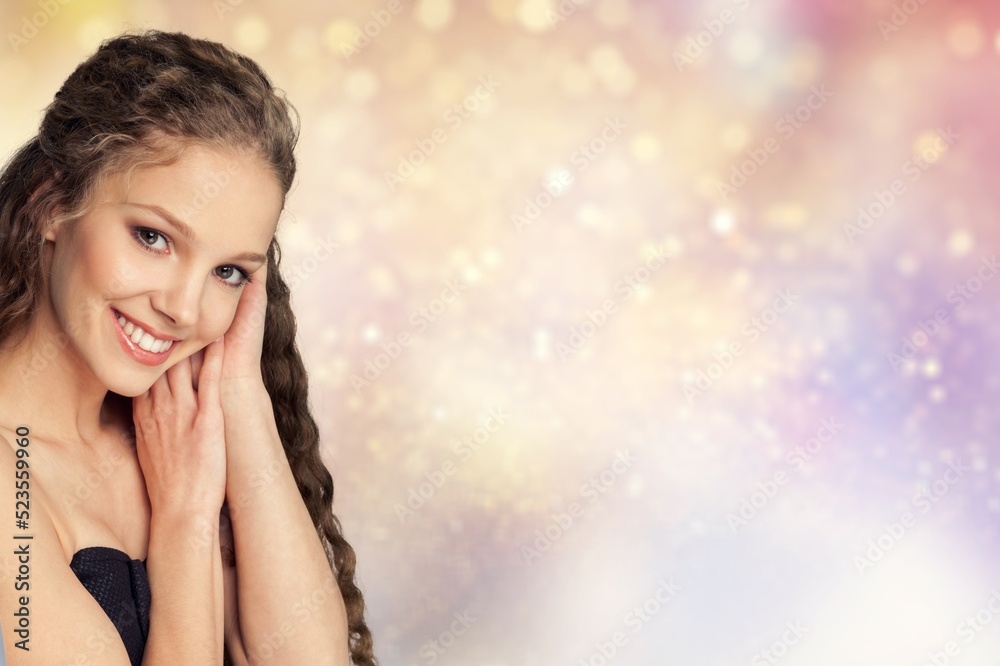 Beauty woman face healthy skin care concept Beauty woman face healthy skin care concept