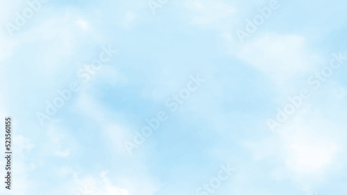 Blue sky with cloud. Clearing day and Good weather in the morning. Light cumulus clouds in the blue sky.
