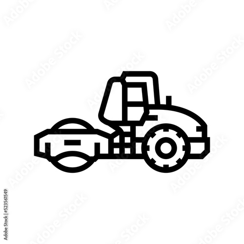steamroller construction car vehicle line icon vector. steamroller construction car vehicle sign. isolated contour symbol black illustration