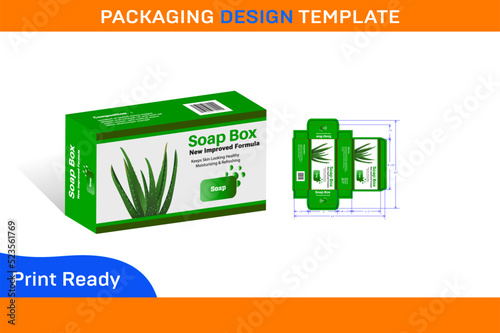 Aloe vera Soap Box Packaging Design Template