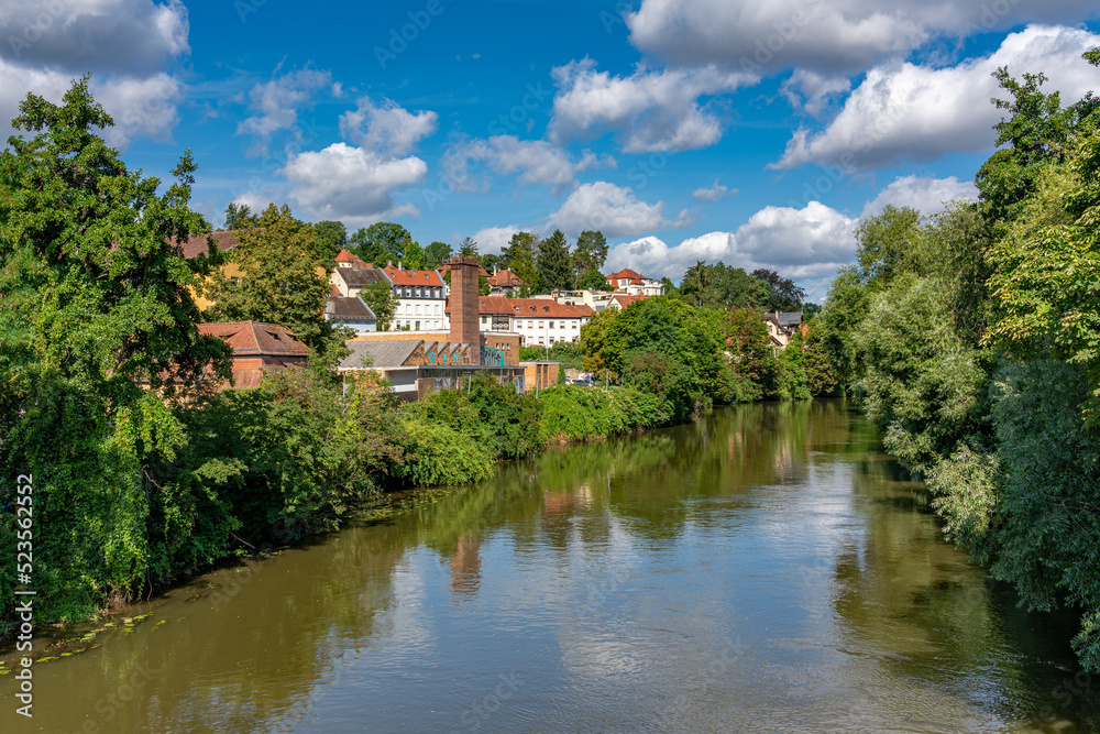 Idyllisches Ufer an der Regnitz in Bamberg