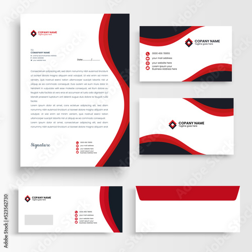 black and red stationary template