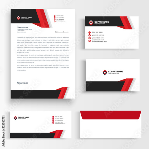 black and red stationary template