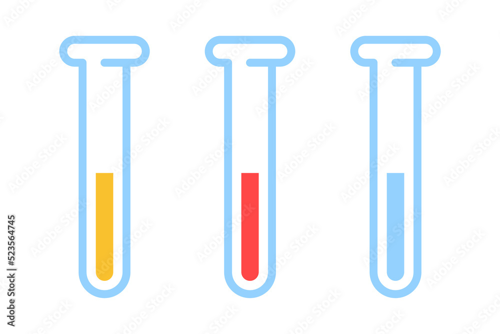 Laboratory test tubes. Vector modern test tube icons Laboratory test tubes. Vector modern test tube icons