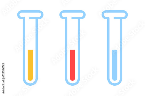 Laboratory test tubes. Vector modern test tube icons
