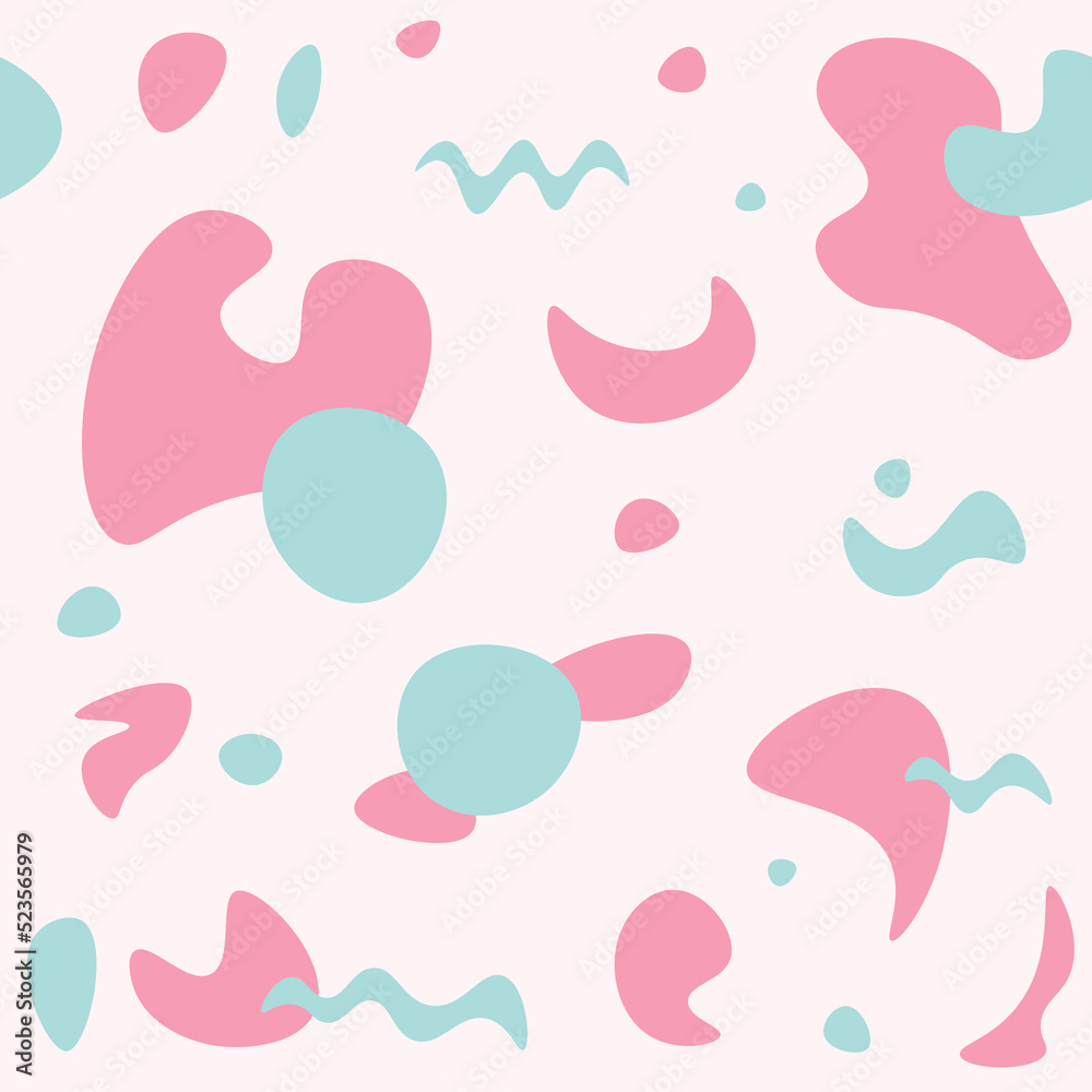 Hand Drawn Abstract Blob Pastel Pattern