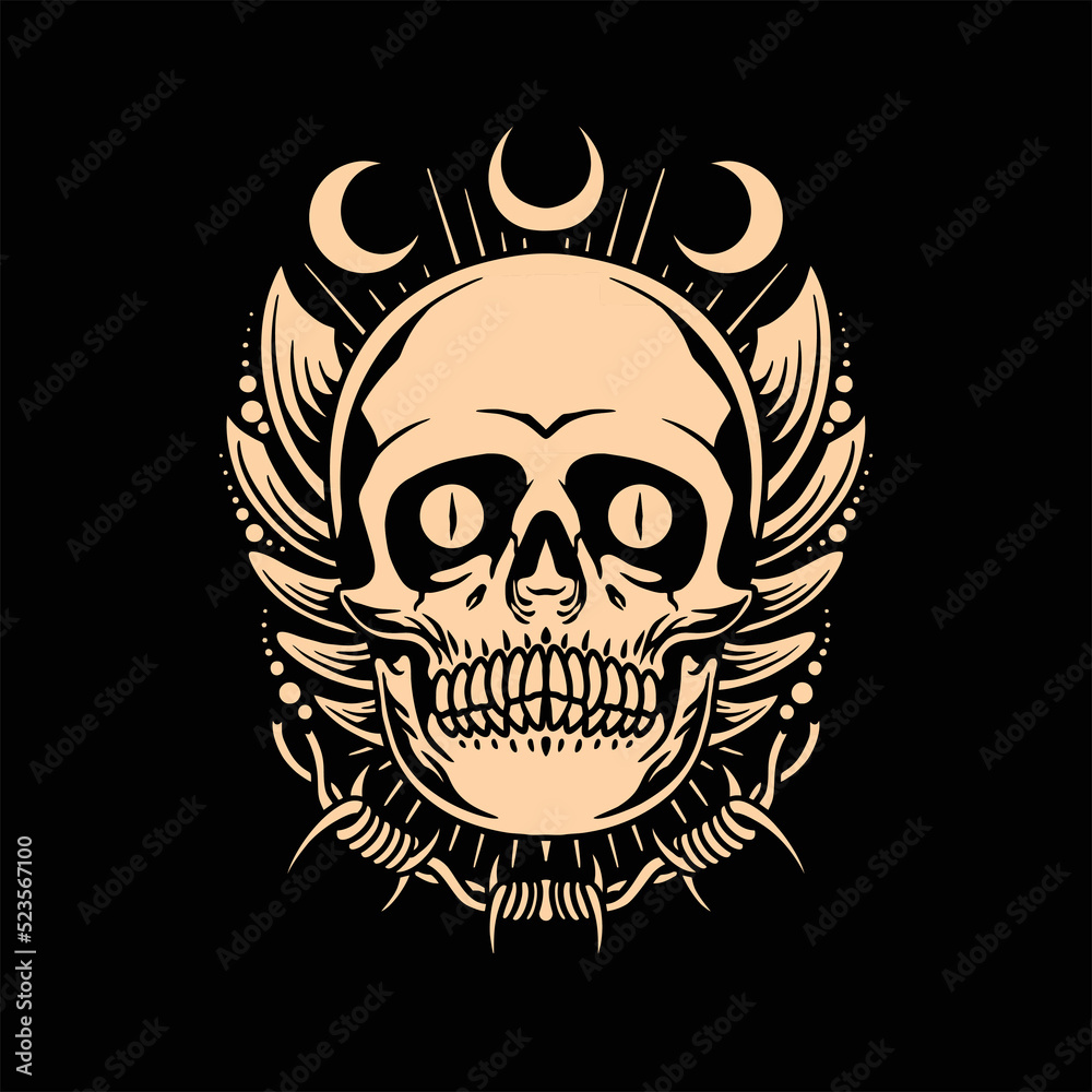 dark skull tattoo vector design dark skull tattoo vector design