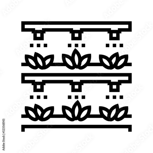 aquaponics water system irrigation line icon vector. aquaponics water system irrigation sign. isolated contour symbol black illustration