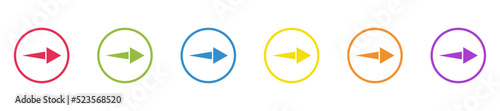 Set of colored arrows in a circle. Cursor sign. Color pointers isolated on white background. Vector graphic elements. Vector illustration. Free Download Set of colored arrows in a circle. Cursor sign. Color pointers isolated on white background. Vector graphic elements. Vector illustration. - GFXLoad