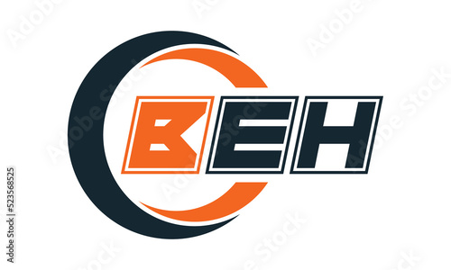 BEH three-letter circle logo design. custom font logo vector template | abstract logo | word mark logo | letter mark logo | business logo | minimalist logo | font logo |