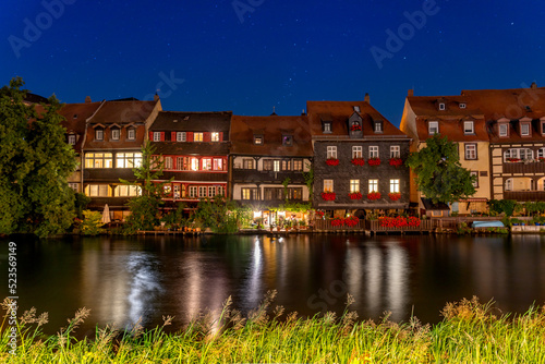 Fischersiedlung Klein-Venedig in Bamberg bei Nacht