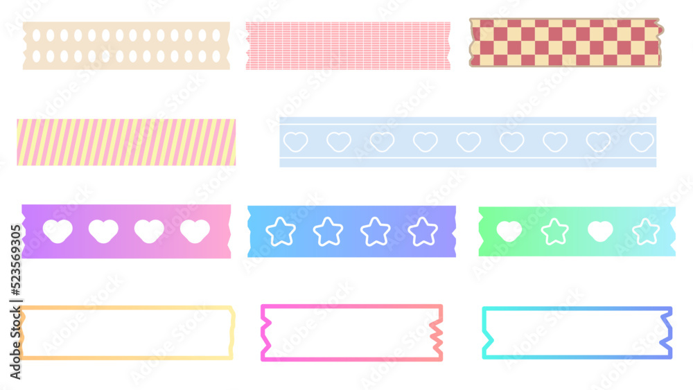 collection set of the cute masking tape, washi tape for the planner, journal, to do list, and checklist paper. cute and simple for your design collection set of the cute masking tape, washi tape for the planner, journal, to do list, and checklist paper. cute and simple for your design