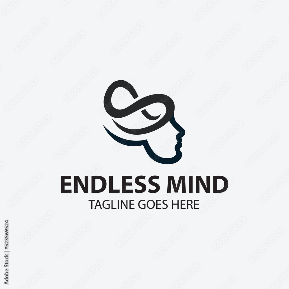 Fototapeta premium endless mind logo design template. Vector illustration