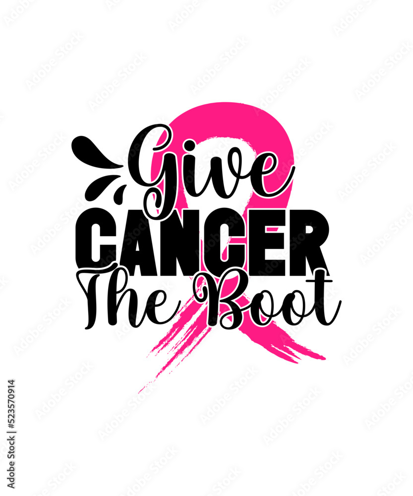 Fototapeta premium Breast Cancer SVG Bundle, Cancer SVG, Cancer Awareness, Instant Download, Ribbon,Breast Cancer Shirt, cut files, Cricut, Silhouette