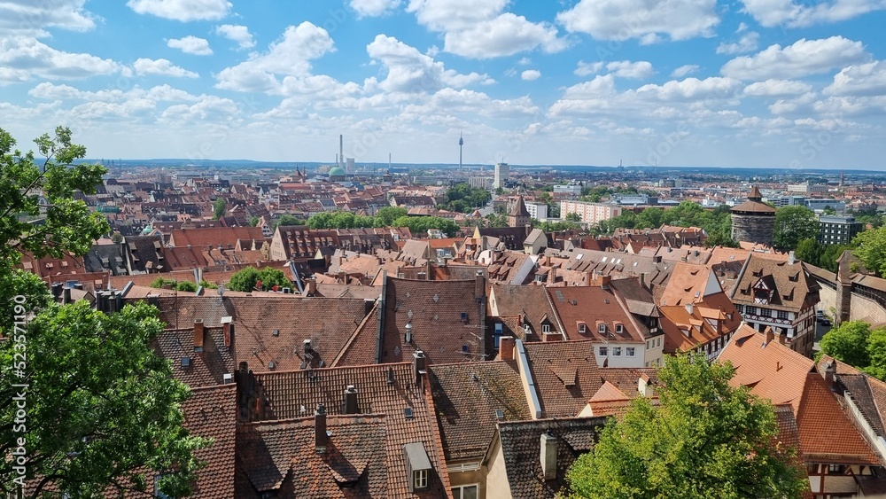 view of the medieval city - Nuremberg German city, situated in the north of the state of Bavaria.