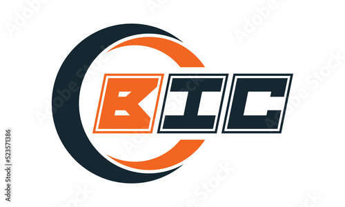 BIC three-letter circle logo design. custom font logo vector template | abstract logo | word mark logo | letter mark logo | business logo | minimalist logo | font logo |