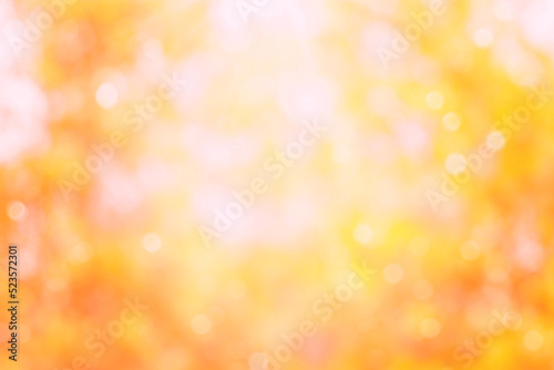 Orange blurred natural background. Abstract autumn background with bokeh