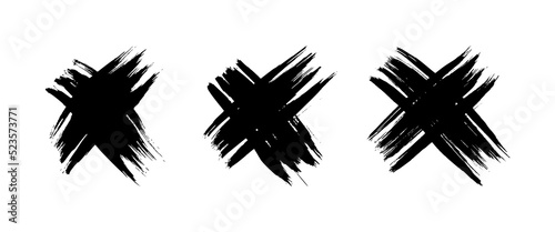 Black Hand drawn cross symbol