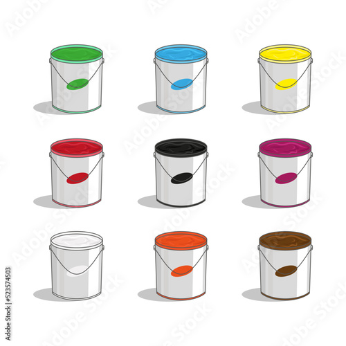 paint can collection vector illustration